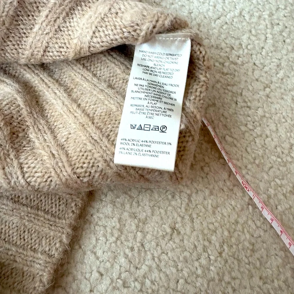 Anthropologie Long sleeve oversized turtleneck belted sweater midi dress, sz XSP - Picture 7 of 13